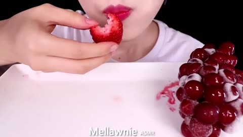 ASMR FROZEN FRUITS STRAWBERRY, GRAPE, KIWI, PINEAPPLE, BLACKBERRY etc. EATING SOUNDS MUKBANG