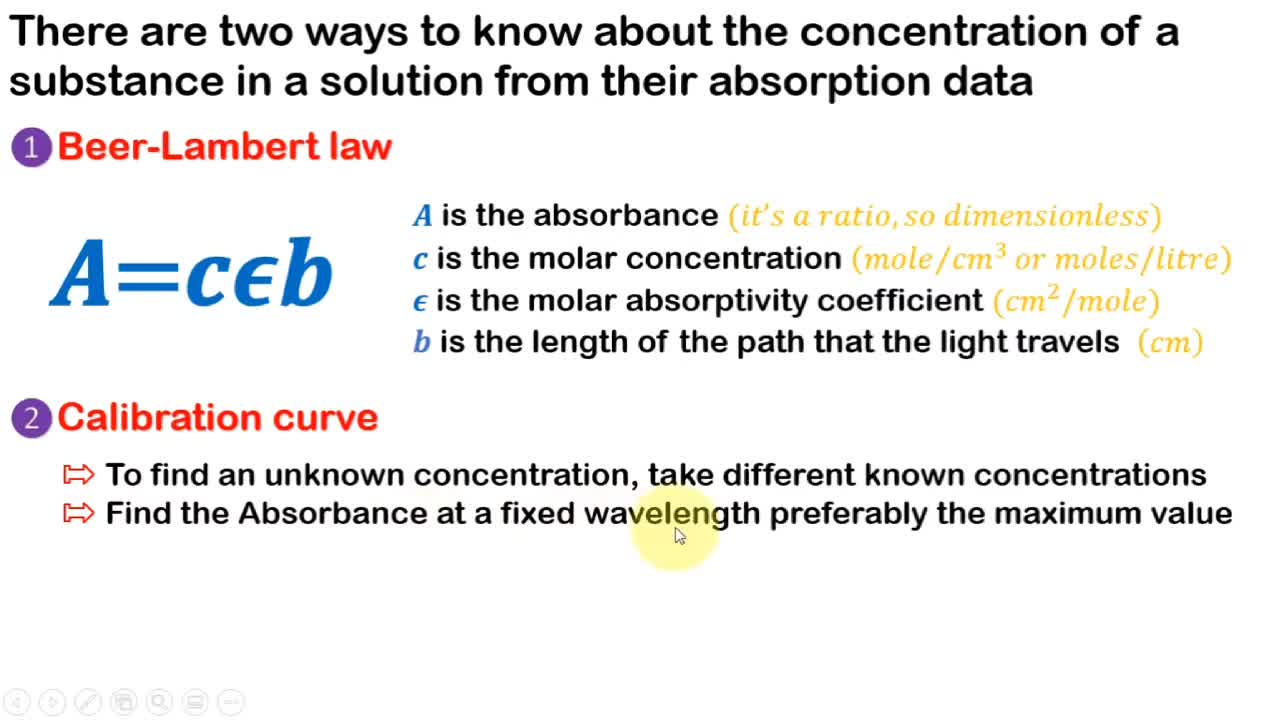 To estimate the concentration from UV-Vis Spectra using Beer-Lambert's law in Origin Software