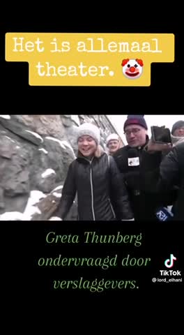 Journalists asking Greta the tough questions.