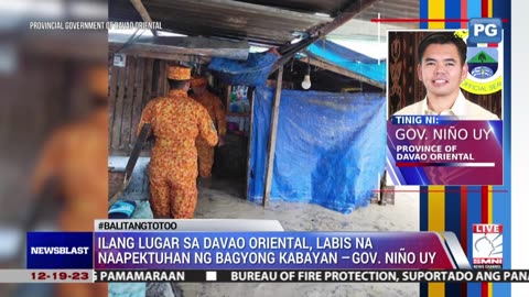 Ilang lugar sa Davao Oriental, labis na naapektuhan ng Bagyong Kabayan