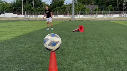 Cone accurate challenge ⚽️ #football #soccer #footballchallenge