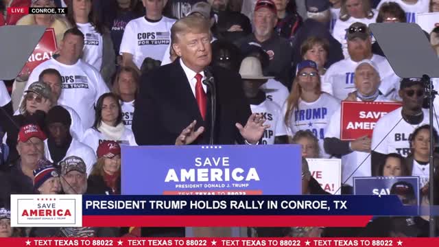 Trump Tears into Biden and Pelosi in Conroe, Texas