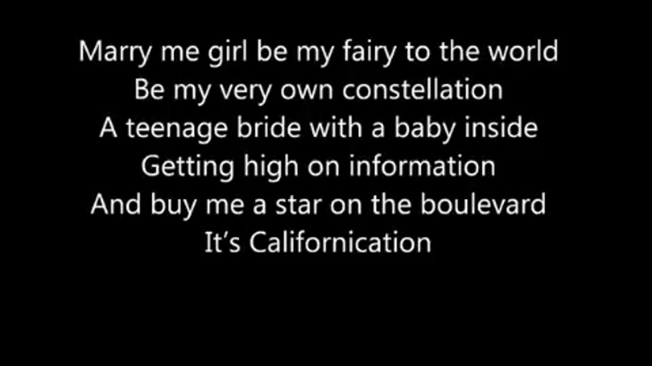 Red Hot Chilli Peppers Californication Lyrics released on June 8 1999