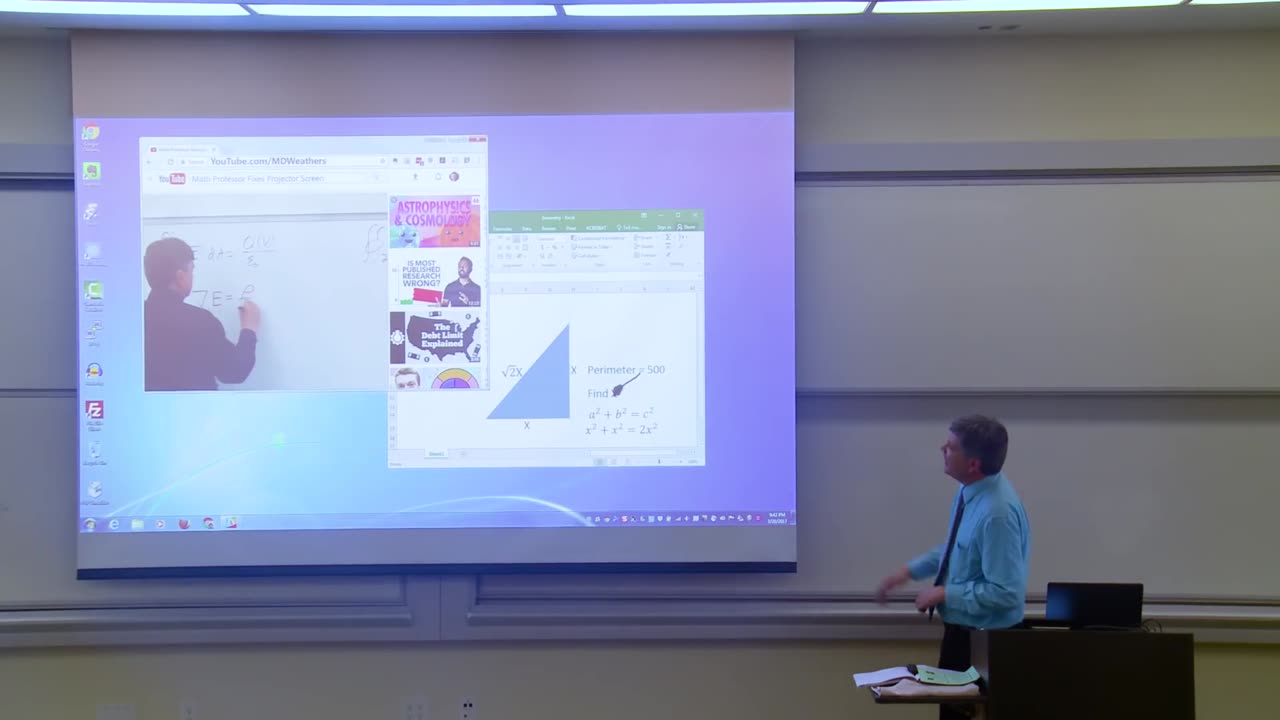 Math Professor Fixes Projector Screen April Fools Prank