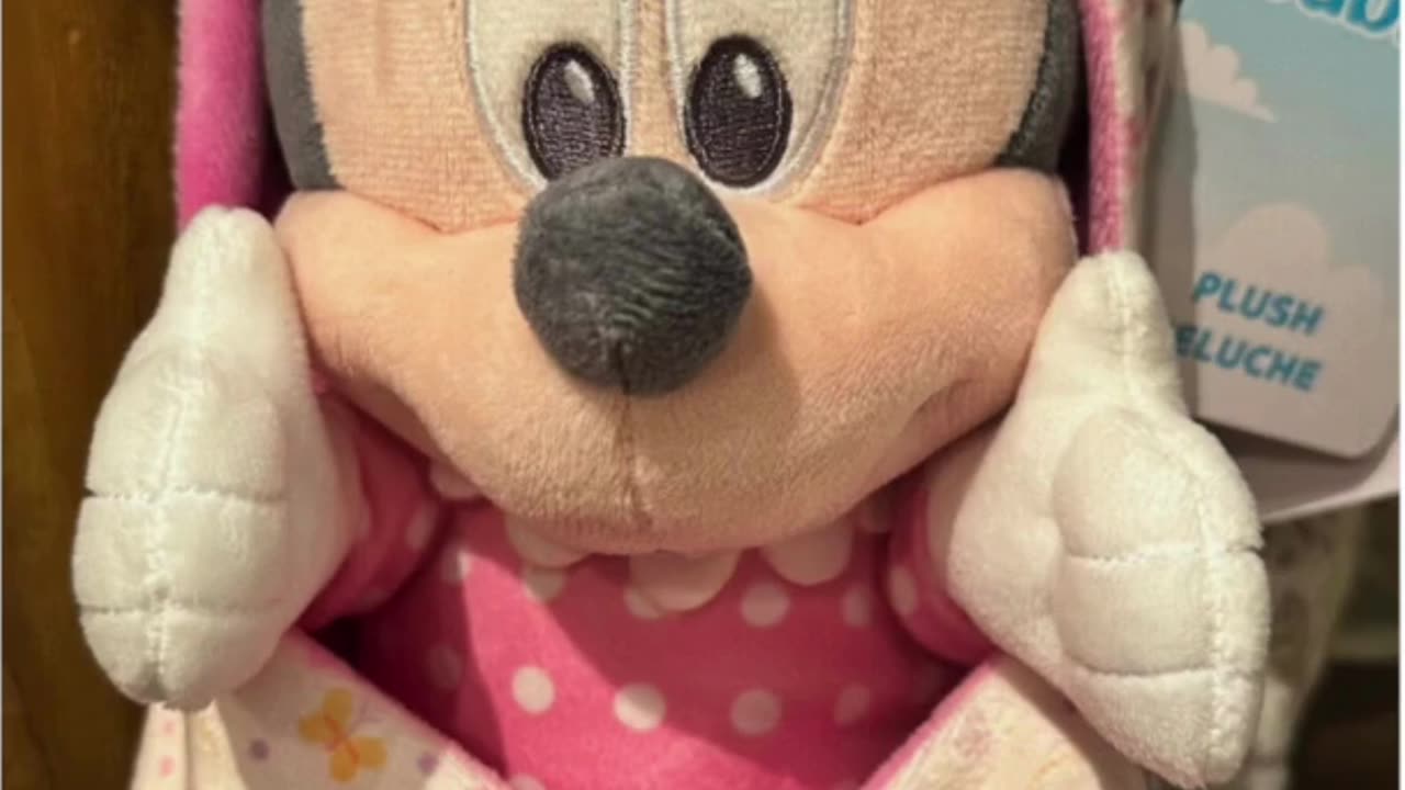 Disney Parks Baby Minnie Mouse in a Hoodie Pouch Blanket Plush Doll #shorts