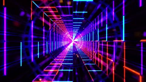 Neon Synthwave Tunnel with Music