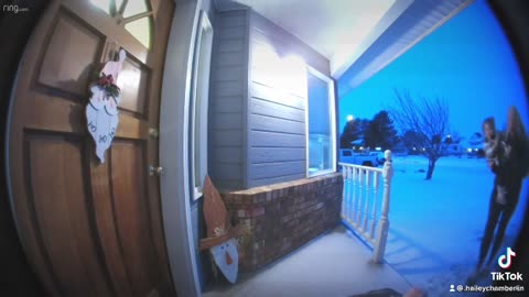 Ring Doorbell Captures Icy Step Slam