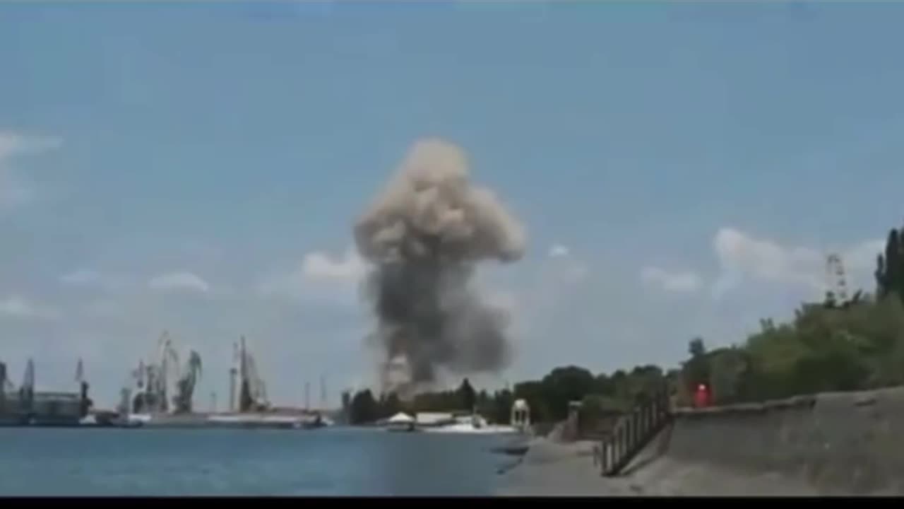 Explosion 'from British Storm Shadow missile' rips through Russian-held port