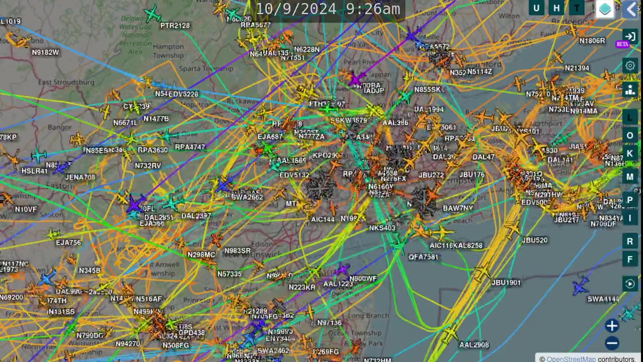 New Jersey - New York - AIrplane Mafia Traffic Time Lapsed - Oct 10th 2024 -