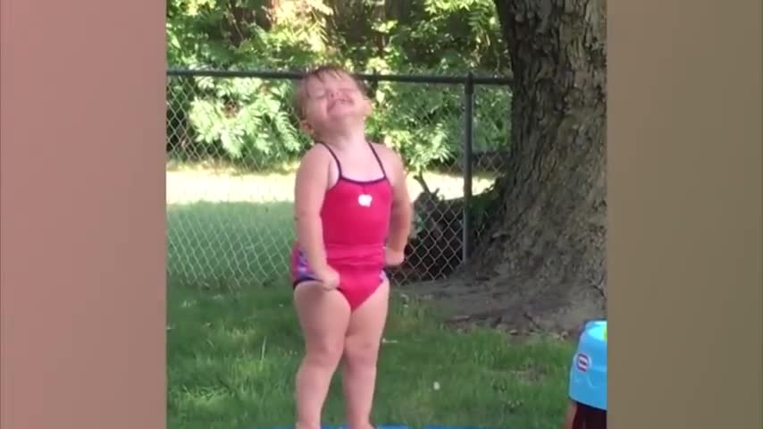 The funniest water slide for kids and babies fails in the summer funny babies