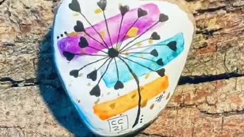 50 stunning floral Rock painting art