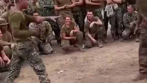 A friendly knife fight between the Philippine Marines and