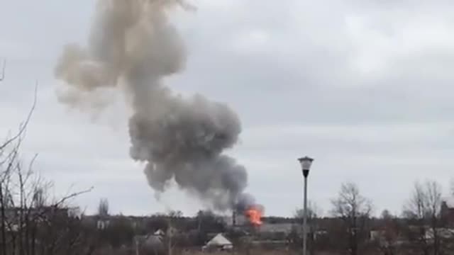 Akhtyrka, tank repairing factory destroyed