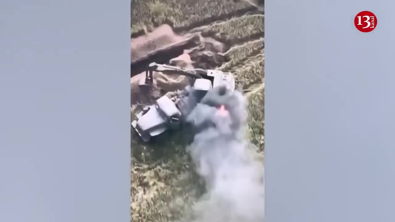 The drone targets Russian equipment fleeing from the trenches