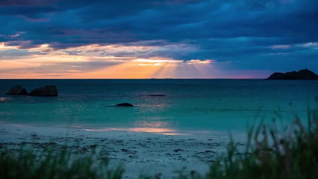 sunset over the sea in norway