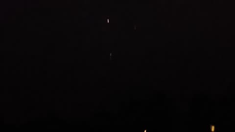 Multiple UAP/UFO lights, some observed in a triangular formation, spotted Bokoshe, Oklahoma