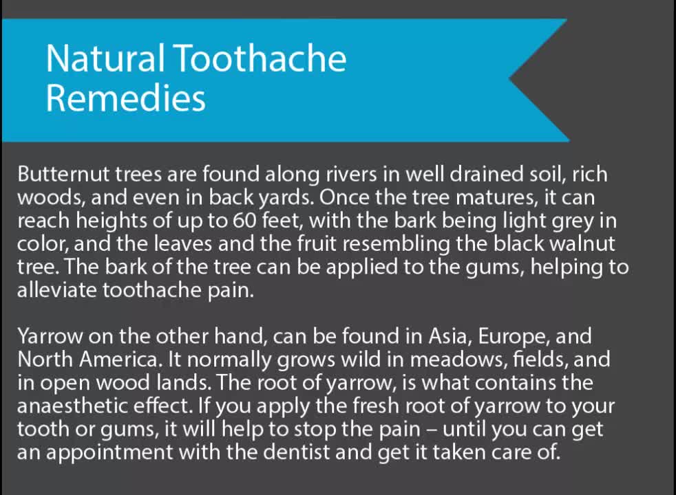 Natural Toothache Remedies