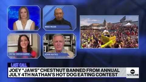Reigning champ gets removed from Nathan's Hot Dog eating contest ABC News