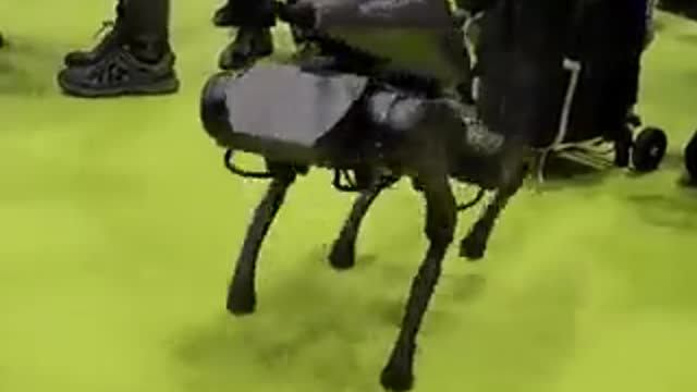 5G robot armed with a machine gun, the future sucks