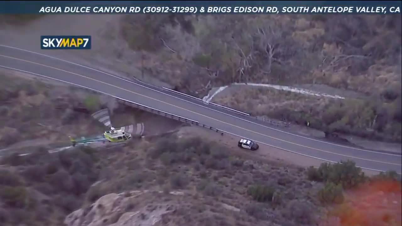 Police pursuit near Palmdale, Claif.