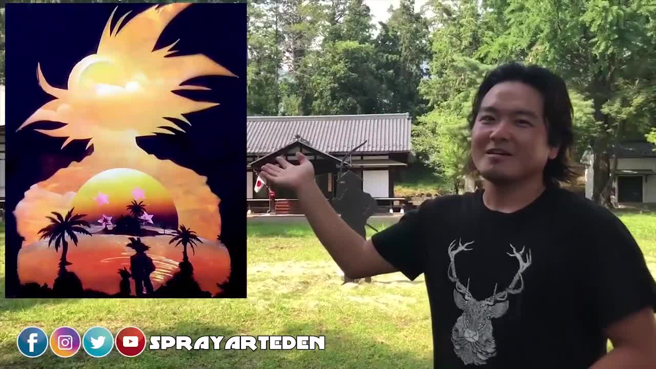 Spray Art Eden's The Forever Goku Dragon Ball SPRAY PAINT ART is unforgettable.