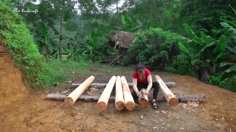 Femolish Old House, DESIGN and BUILD LOG CABIN, Project For New House | Free Bushcraft #83