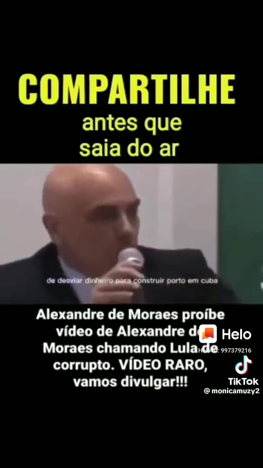 Vídeo raro proibido pelo ministro Alexandre de Moraes em que chama Lula de ladrão
