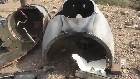 Yemen’s Houthi rebels claims to show wreckage of a downed US drone