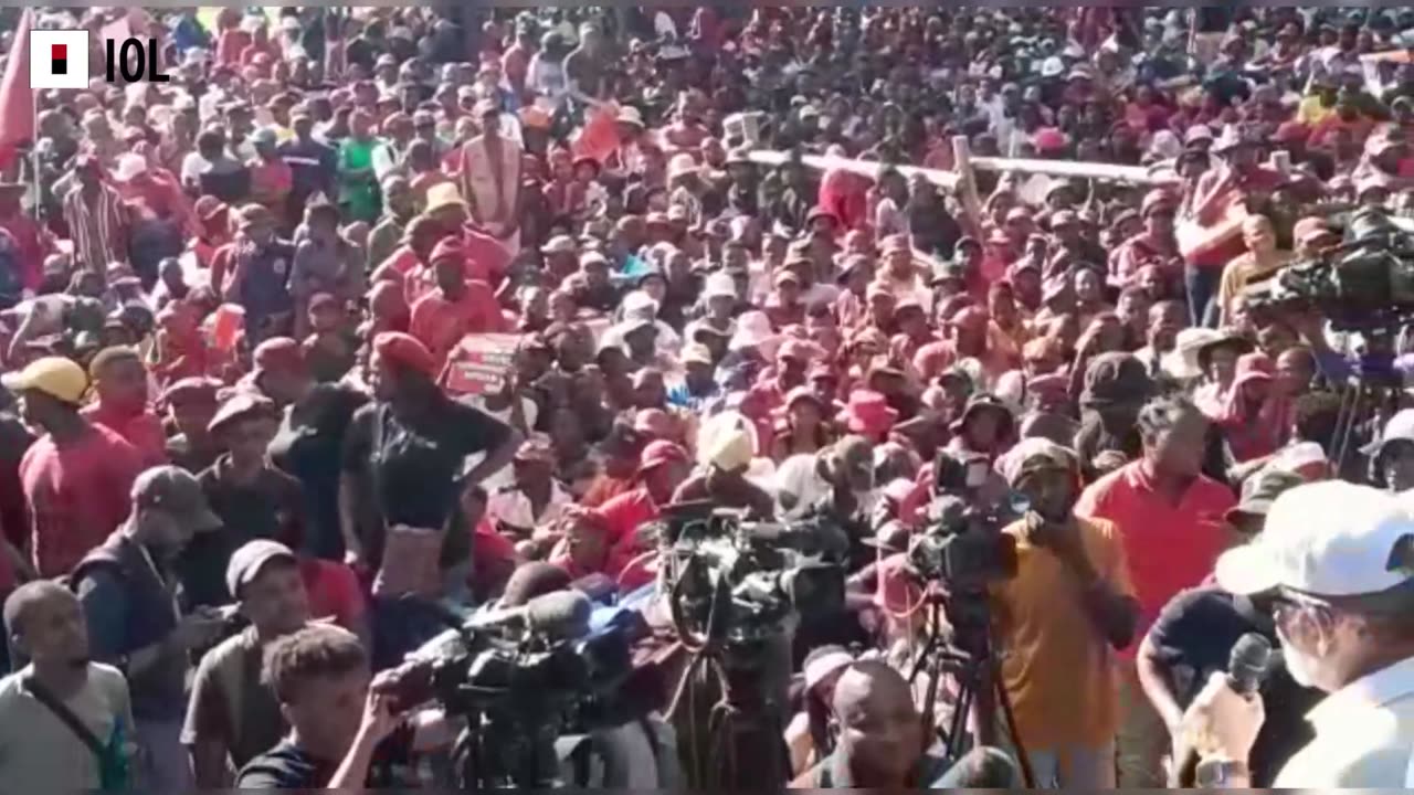 Watch: EFF’s Malema Outside Present Ramaphosa’s Official Residence