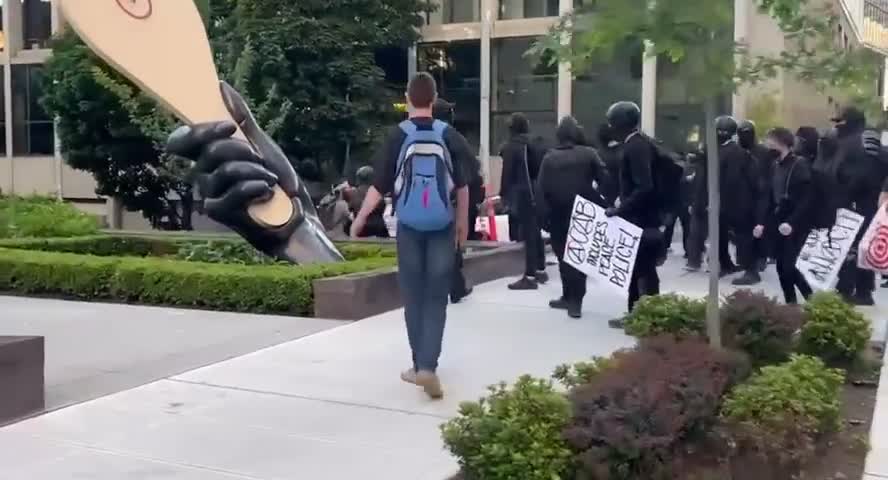 Seattle Antifa attack pro-life girl, tackle her to the ground and pepper spray her.