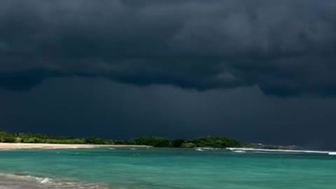 BALI #SHORTS | Scary Huge Black clouds over NUSA DUA BEACH BALI