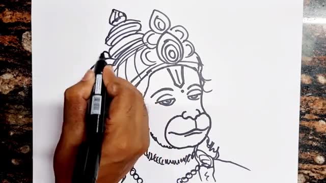 How to draw Lord Hanuman Drawing || Easy Drawing