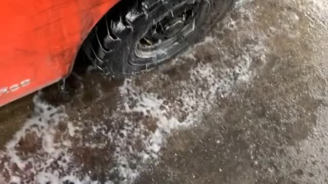 This is rich fluid. Do you wash your tires with oil?