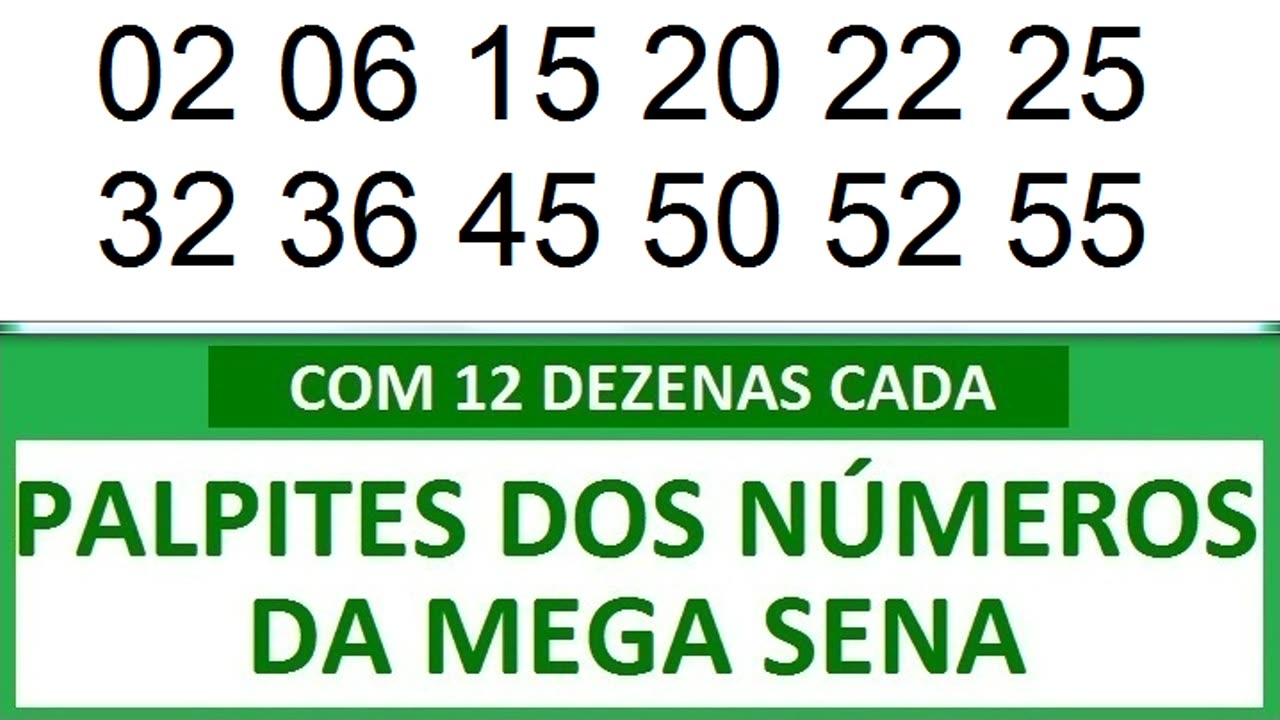 - PALPITES DOS NÚMEROS DA MEGA SENA COM 12 DEZENAS. a af aaf aaaf aaaaf