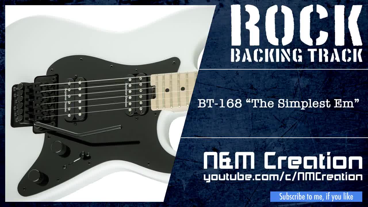 Simple Fast Hard Rock Guitar Backing Track Jam in Em BT-168