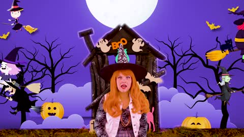 Five Little Witches on Halloween Night - Halloween Action Videos For Kids!