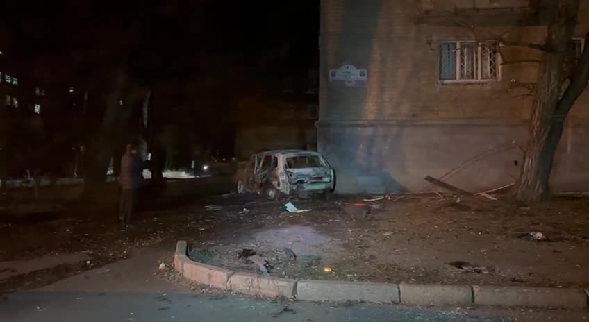 Consequences of shelling in Donetsk.