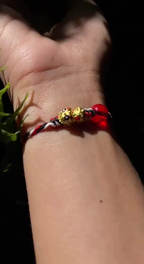 Authentic Bali Original Red Agate Barongsai Charm Bracelet - Happiness Bracelet