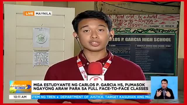 Mga estudyante ngCarlos P. Garcia HS,pumasok ngayong arawpara sa full face-to-face classes