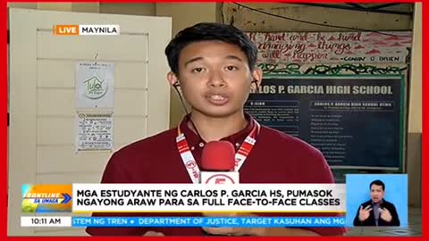 Mga estudyante ngCarlos P. Garcia HS,pumasok ngayong arawpara sa full face-to-face classes