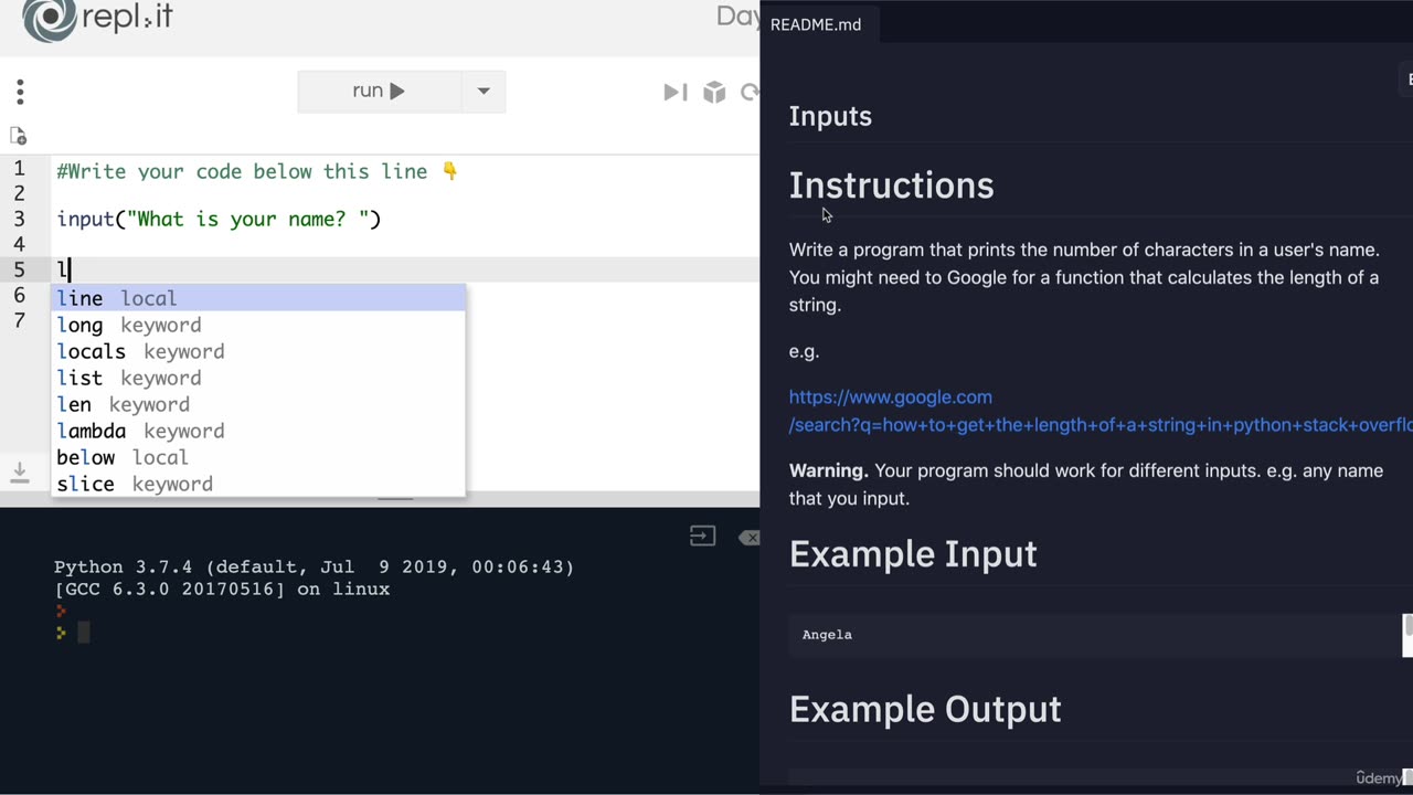 Day-1 Part-10 -Beginner- [Interactive Coding Exercise] Input Function - Learn Python