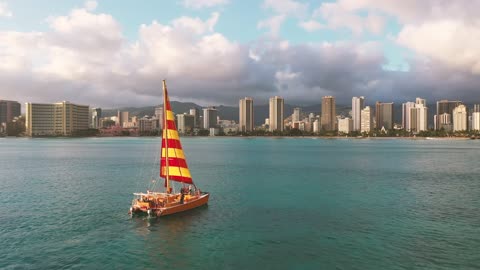 A Beautiful Ship in the LAke of Canada_Beautiful Nature View_Drone Shot in 4K