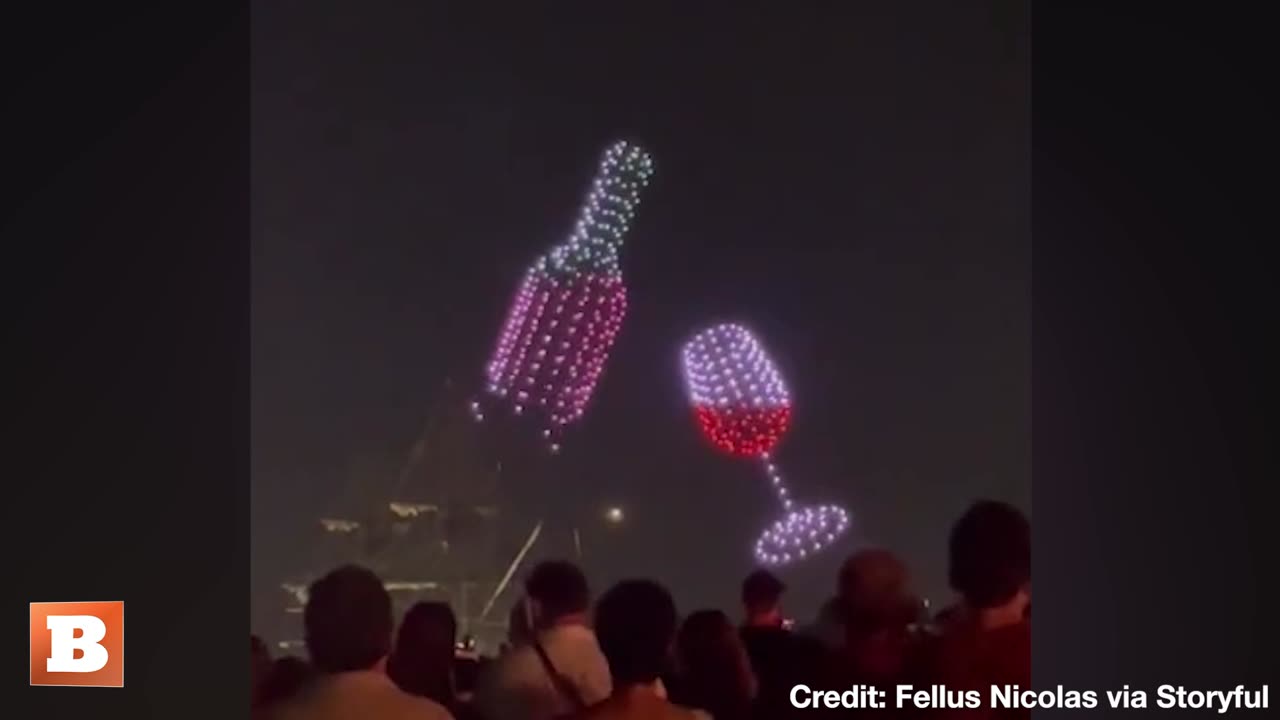 AMAZING! Ballet of Drones Light Up Sky at Wine Festival in France