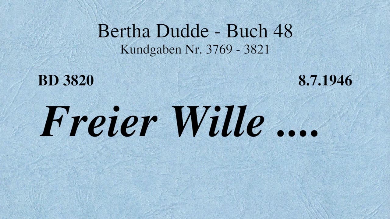 BD 3820 - FREIER WILLE ....