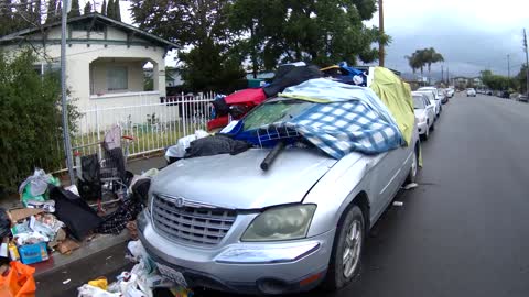 California Homeless car in front of home