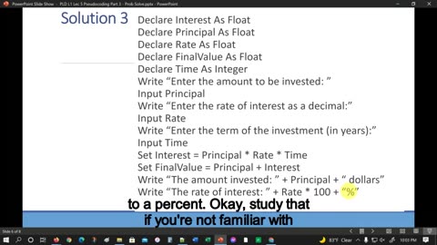 PLD L1 Lec 5 Pseudocoding Part 3 - Prob Solve