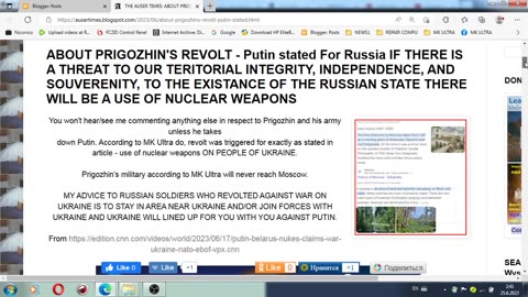 About coming Vladimir Putin's nuclear war on Ukraine via Prigozhin