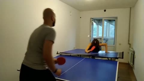 Table Tennis Got Intense, The Table Broke Into Pieces