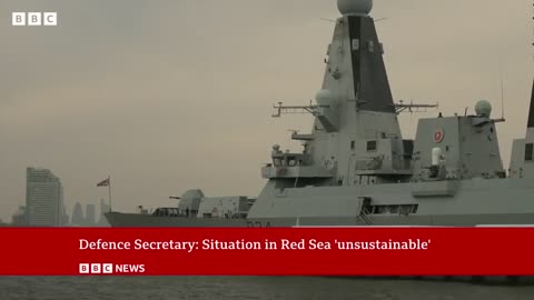 Red Sea shipping: US and UK navies repel largest Houthi attack | BBC News