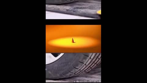 The tire is pressed into a nail. What is the internal situation?